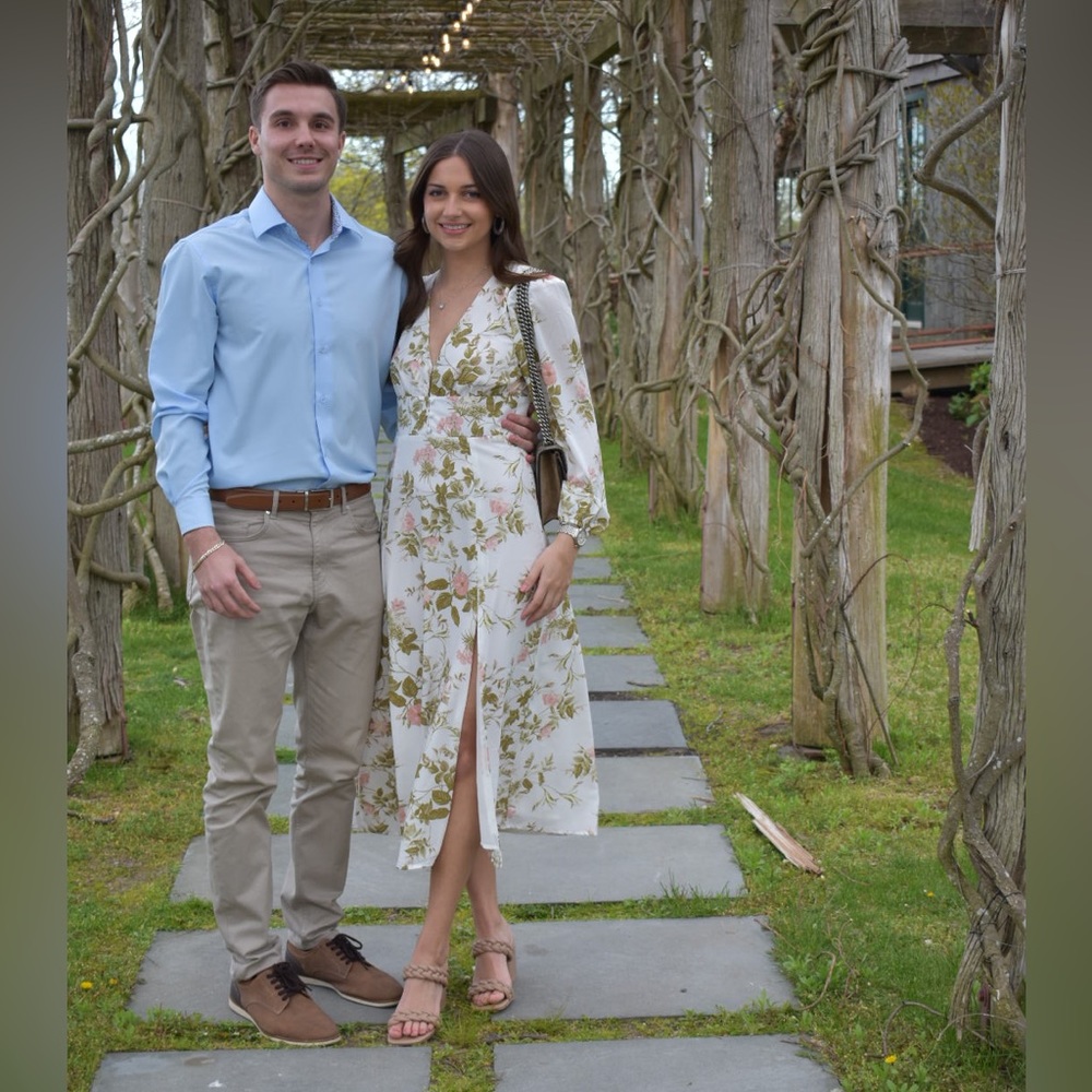 1. State Chiffon Midi Dress in Greenhouse Vines